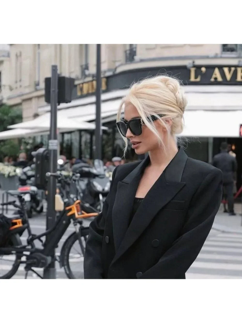 Saint Laurent SLM95/K 001 Sunglasses Black Square Frame, Grey Lenses